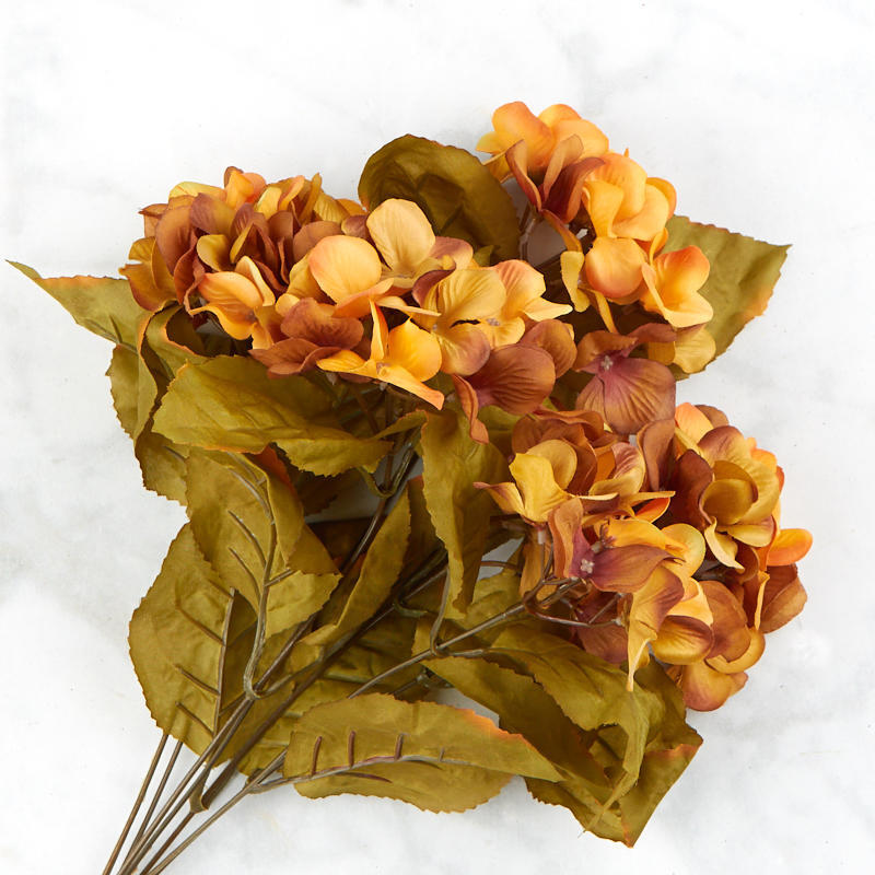 Set of 2 Brown and Green Autumn Artificial Hydrangea 18-1/2″ Floral Bushes