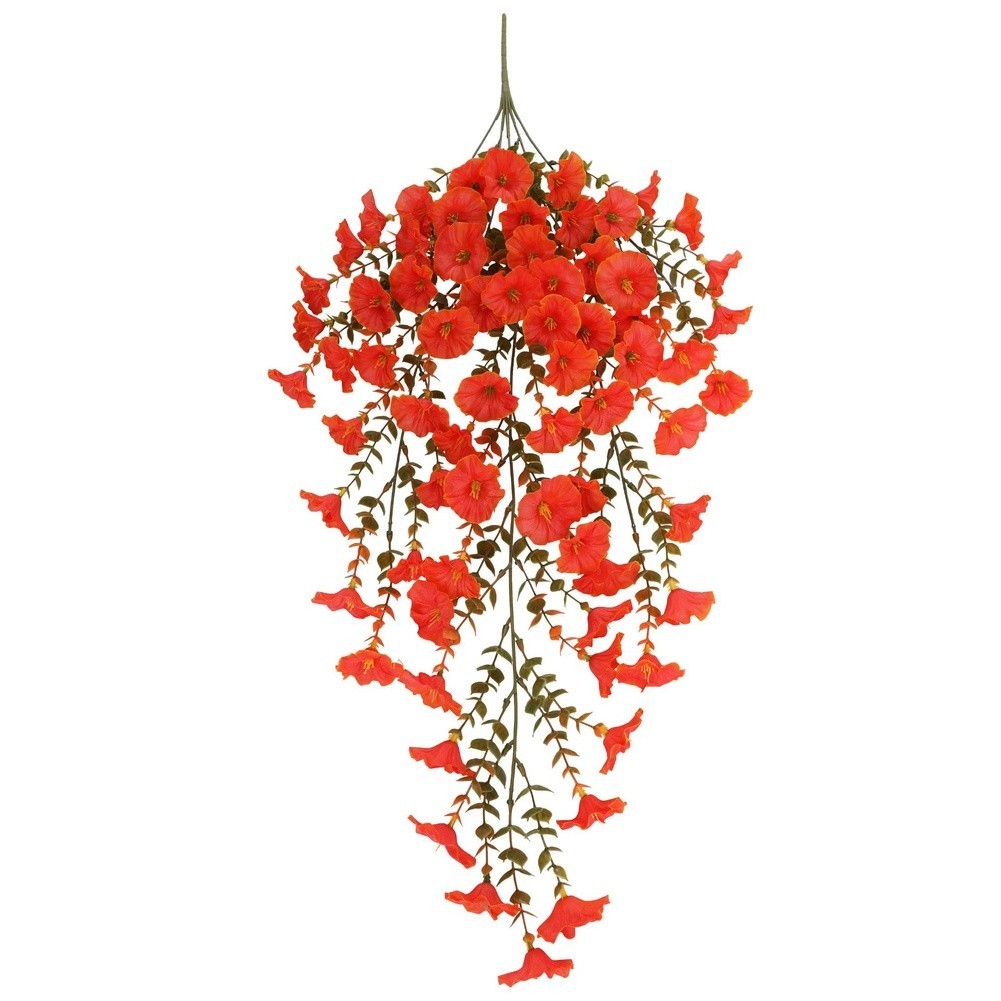 77 25cm Artificial Eucalyptus Vine with Morning Glory for Mantel Decor