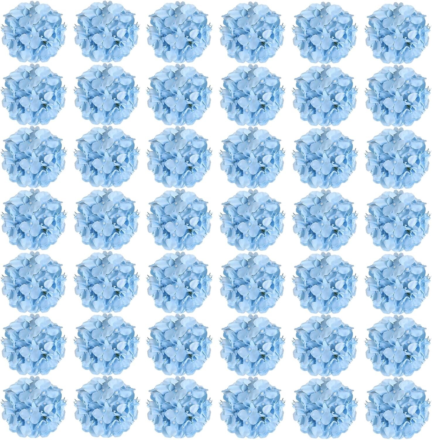 Luxurious 64-Pc Blue Artificial Hydrangea Set for Timeless Wedding & Party Decor