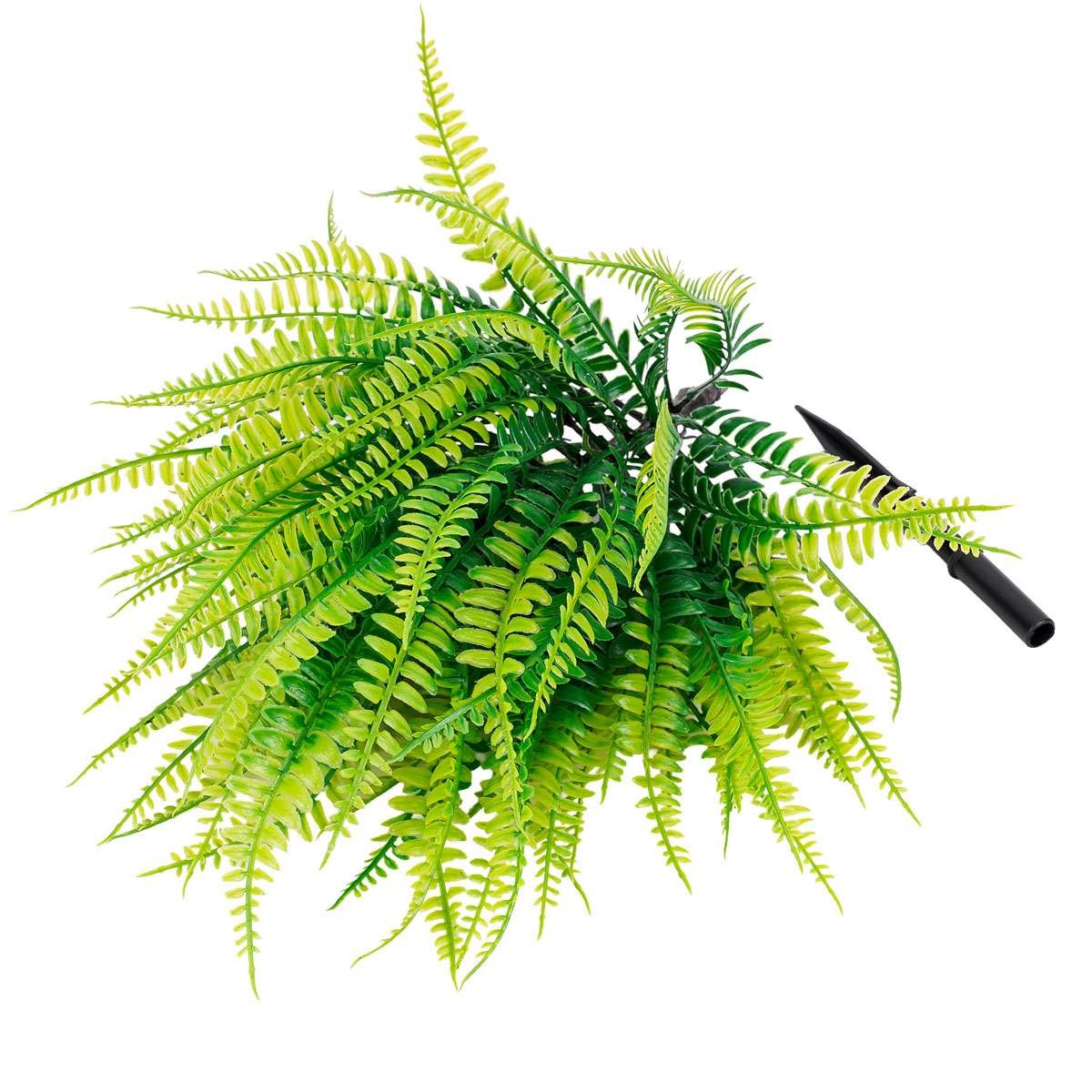 UV Resistant Artificial Fern Stake Fake Boston Fern Garden Patio Outdoor Decor