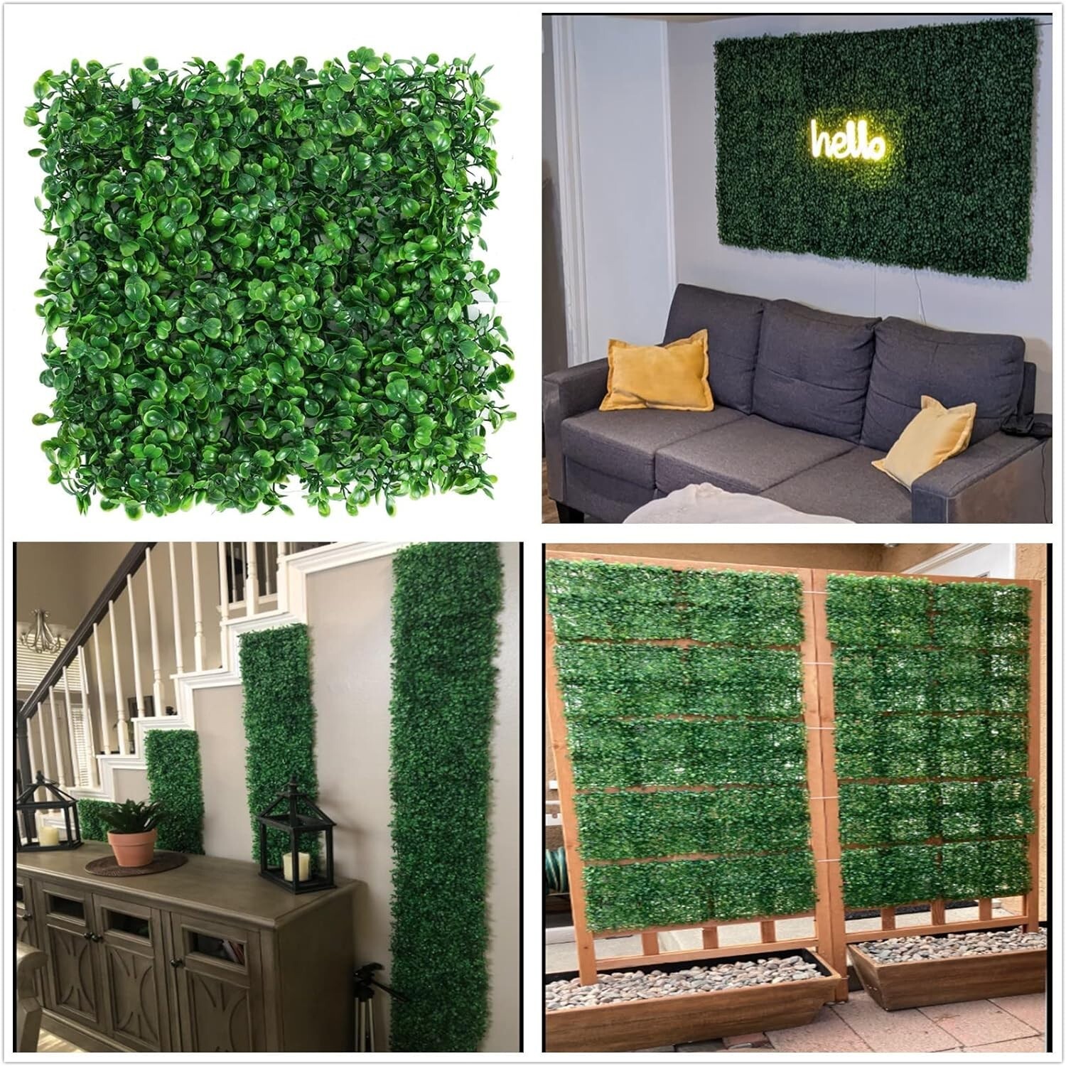 24 Pack 10″x10″ Artificial Privacy Fence Greenery Panel Outdoor Decor, New L1