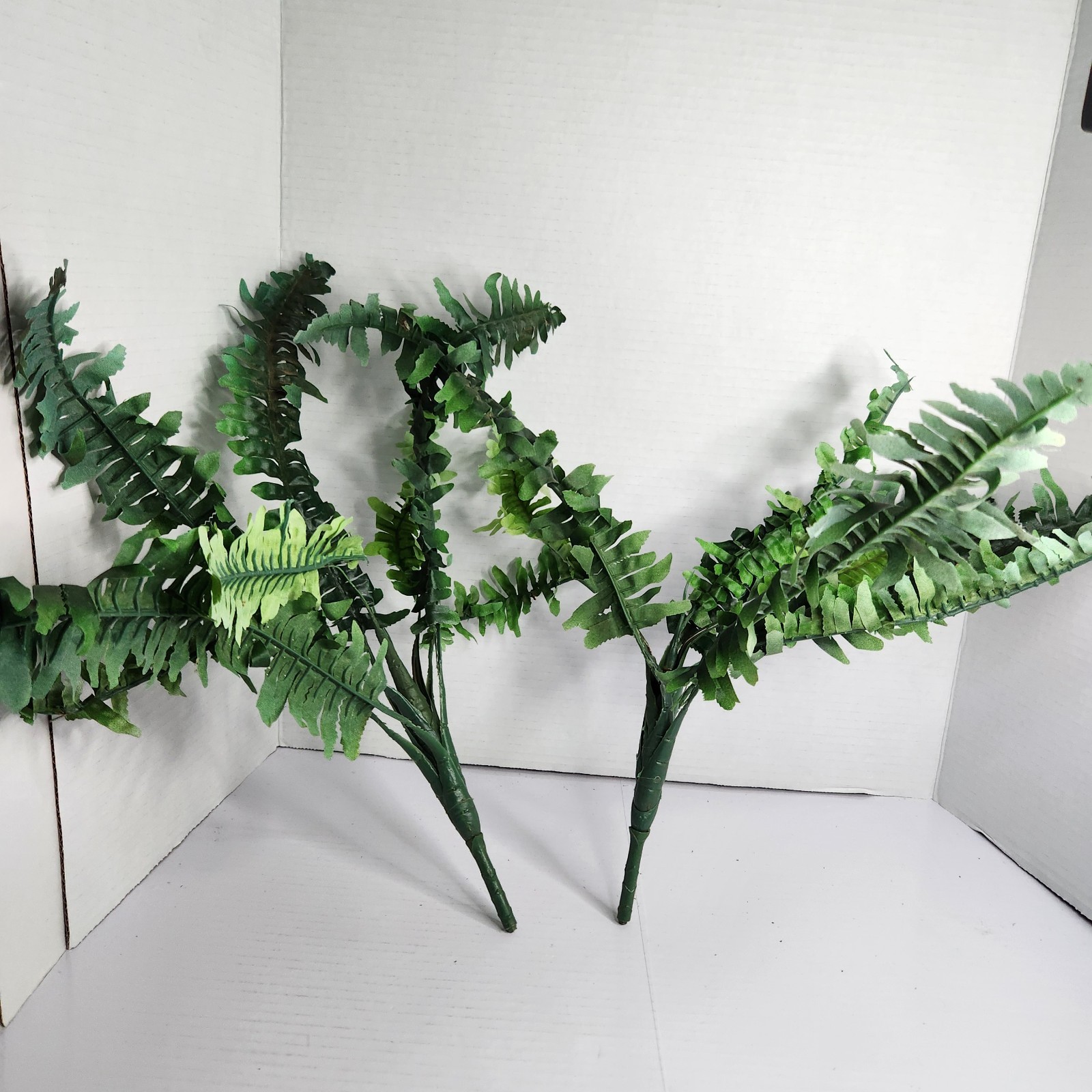 Artificial Fern Spray Greenery Faux Silk Plant Lot 2 Boston Fern Leaves Decor