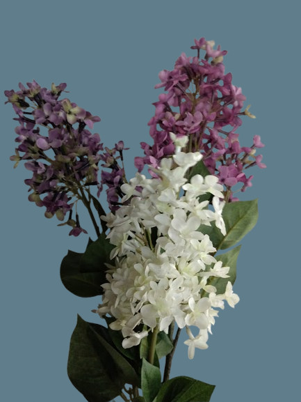 Artificial lavender silk lilac stems Three stems