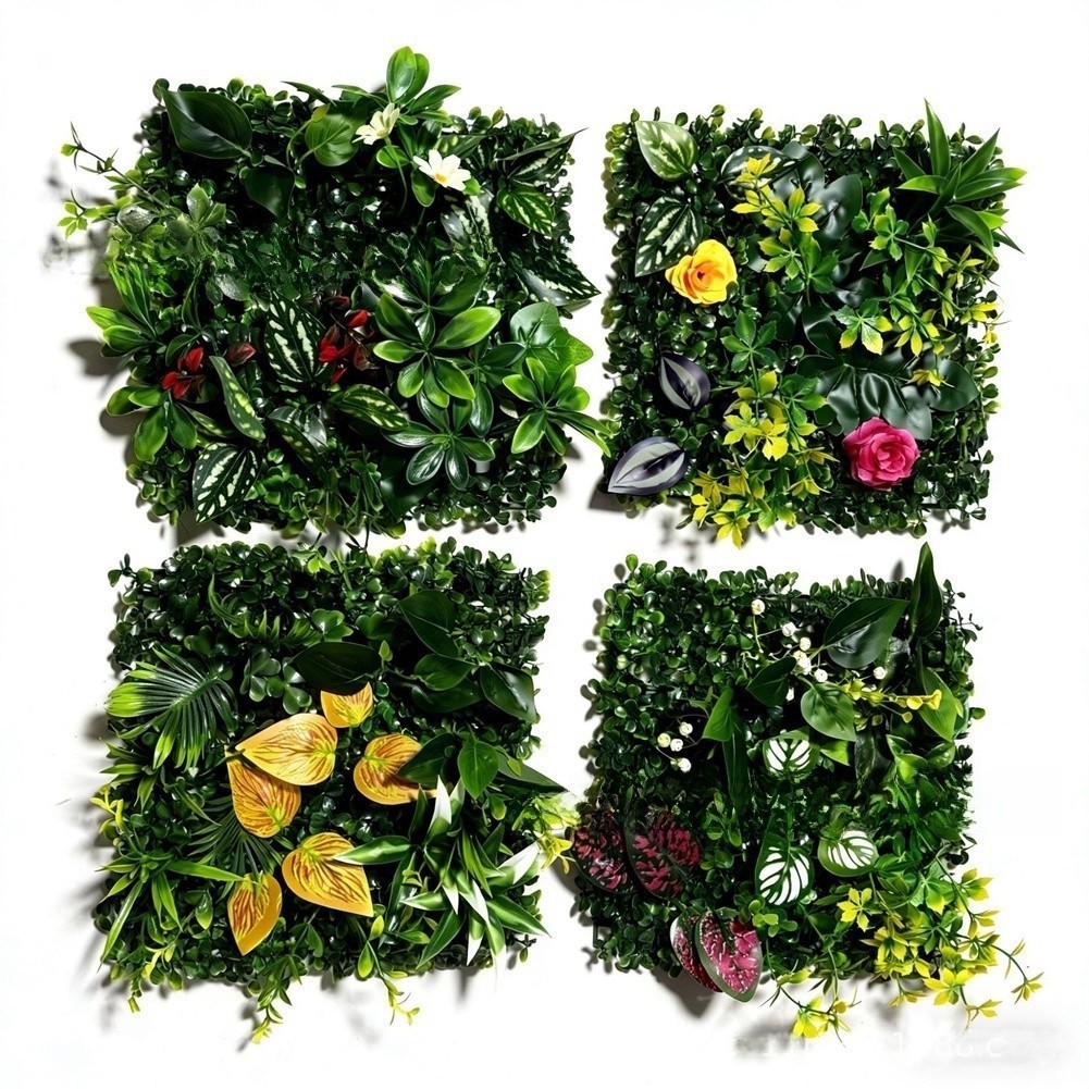 Artificial Hedge Panel 25x25cm Vibrant Foliage for Wedding Backdrop Setup