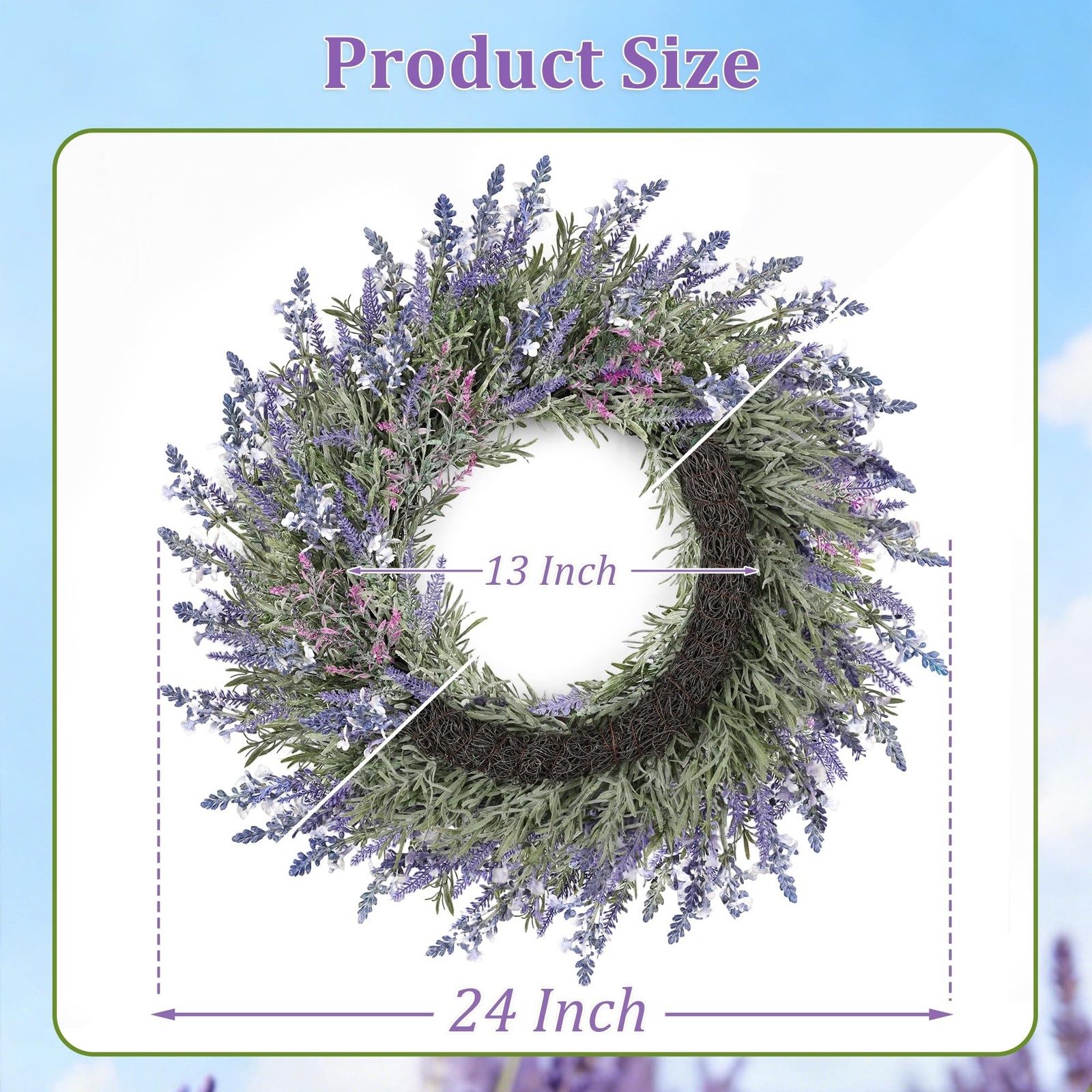 Large Summer Wreaths for Front Door Lavender Wreath for Front Door Spring Eas…