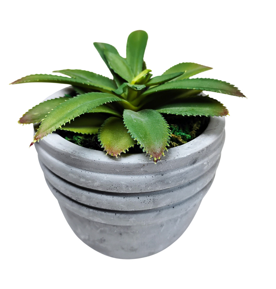 Set of 3 Faux Succulent Artificial Plants Concrete Copper Modern Home Decor Mint