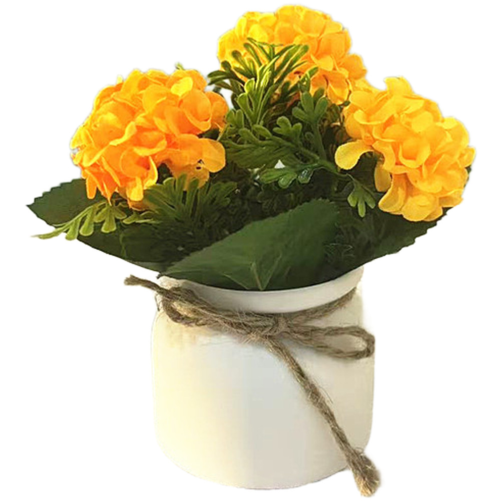 Chrysanthemum Potted Artificial Flowers for Year Round Indoor Outdoor Decor Use