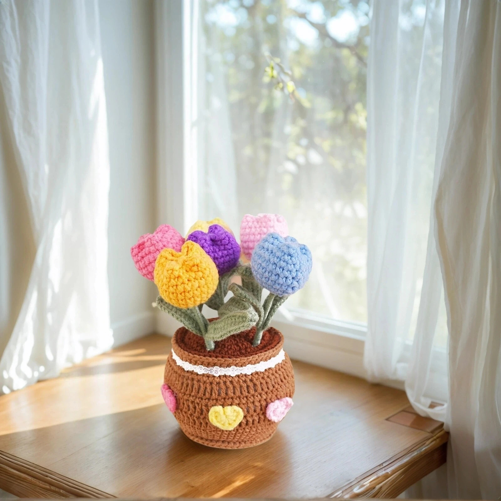 Luxury Handmade Crochet Desktop Decor for Office Desk ComputerDesk Free Shipping