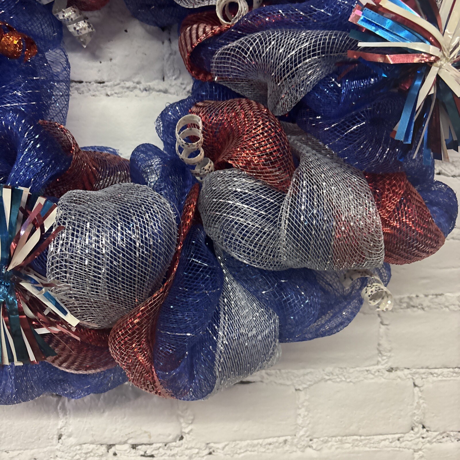 VTG Patriotic Wreath Independence Day 4th Of July Red White Blue 250 Years