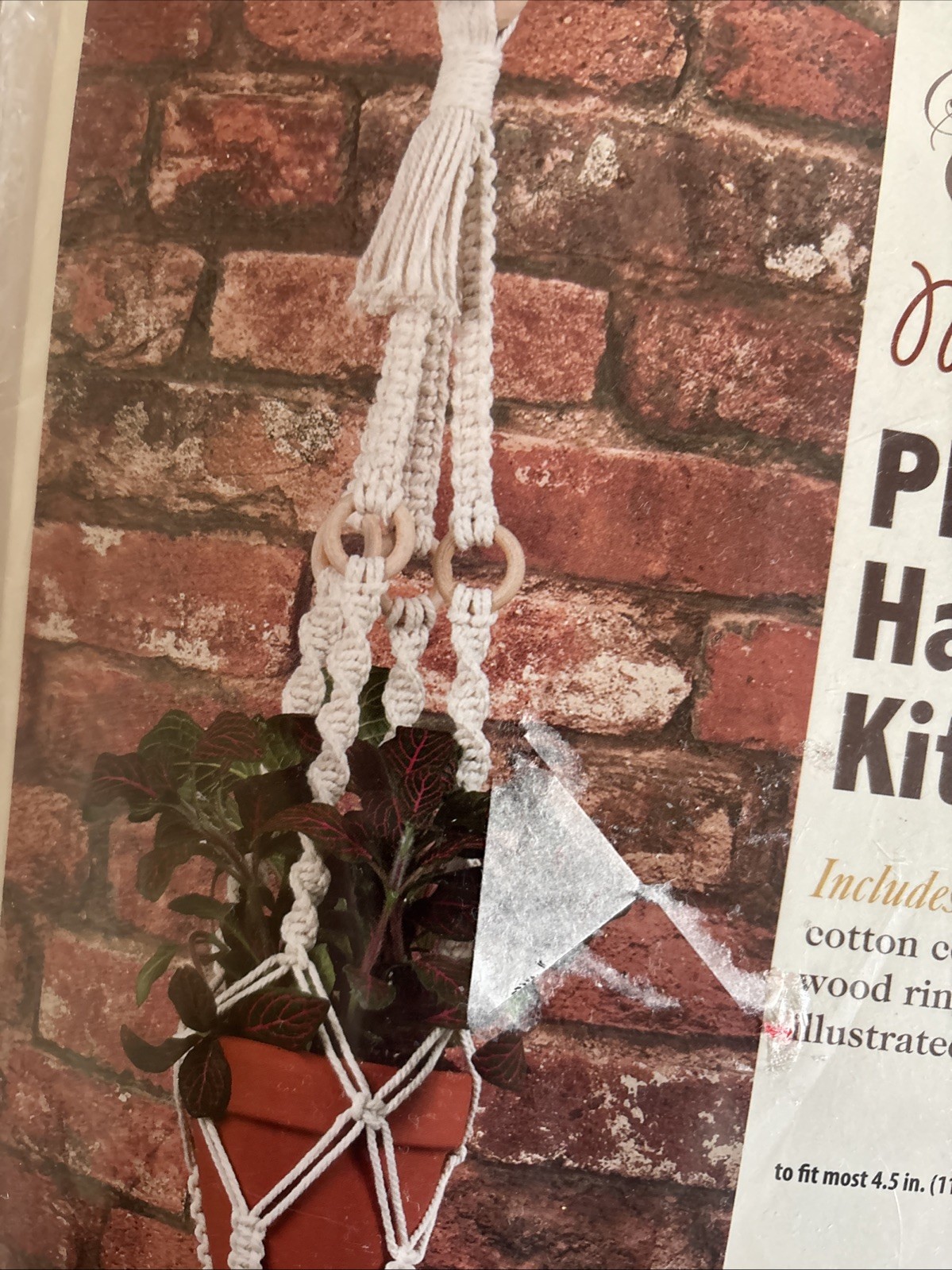 MACRAME Solid Oak Inc PLANT HANGER KIT – Set of 2 – 4 1/2″ x 27″ Mid Century