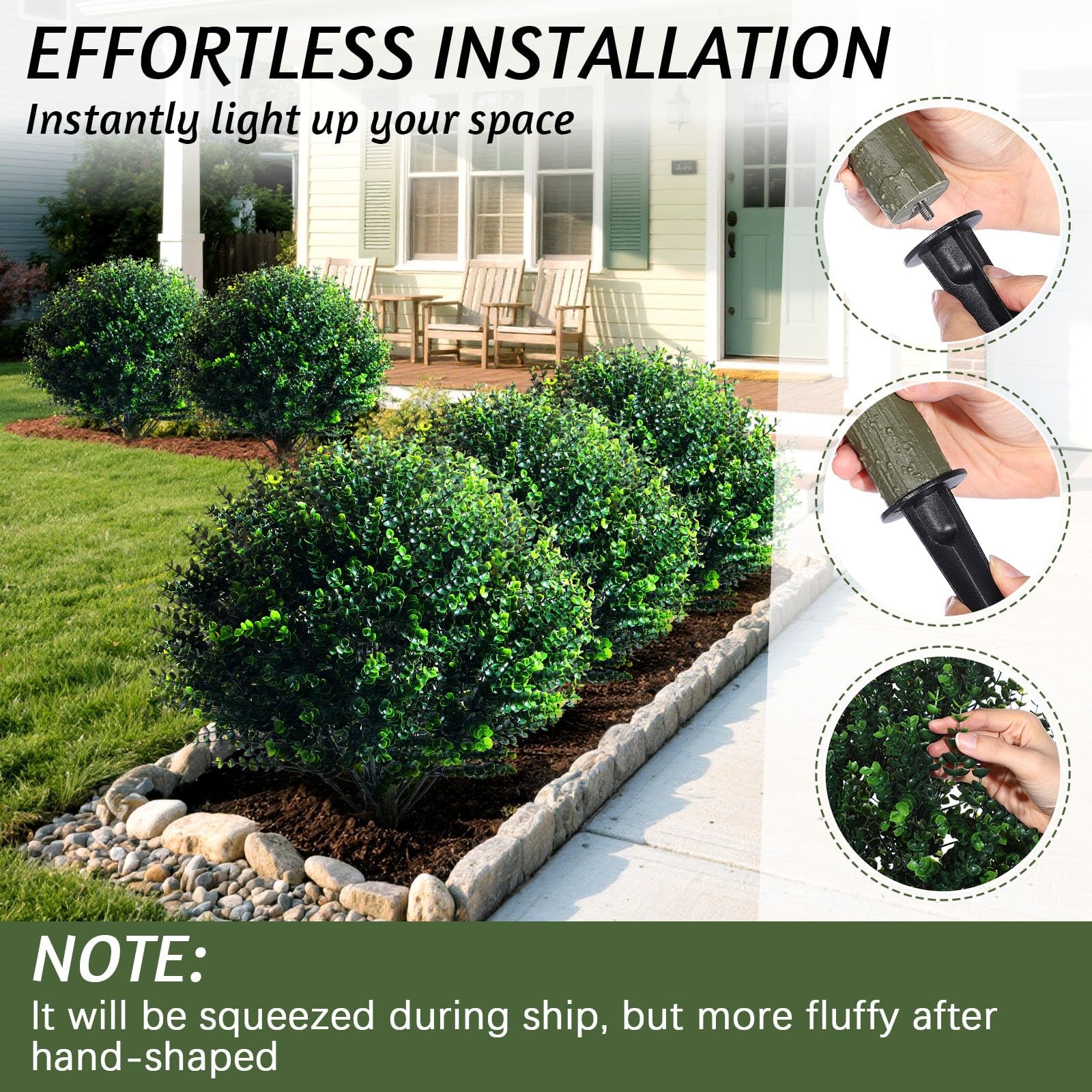 2 Pcs 18 Inch Artificial Boxwood Ball Topiary Tree Fake Outdoor Plants Bush, …