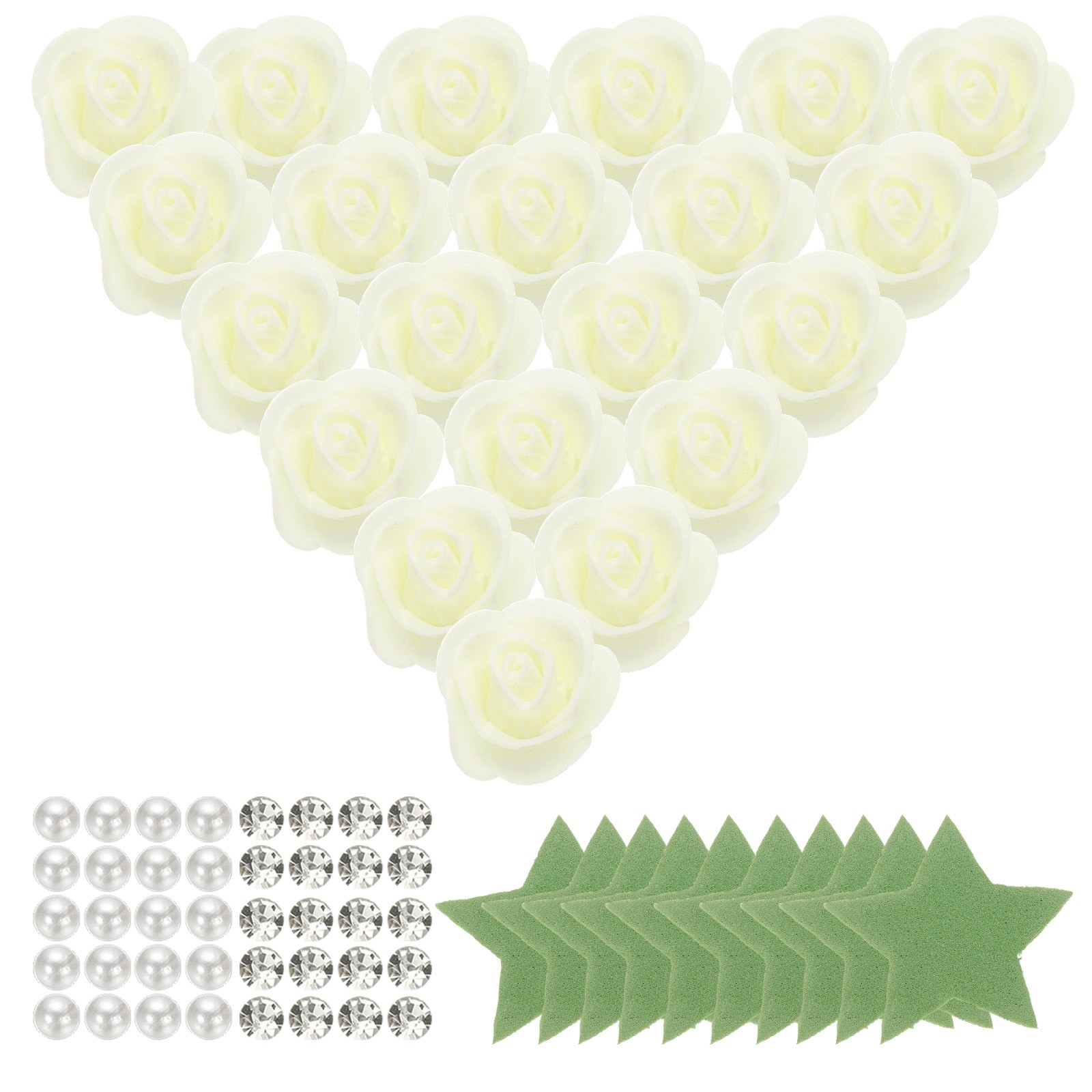 500pcs Foam Rose Heads 3.5 cm for DIY Crafts Accessories, Beige