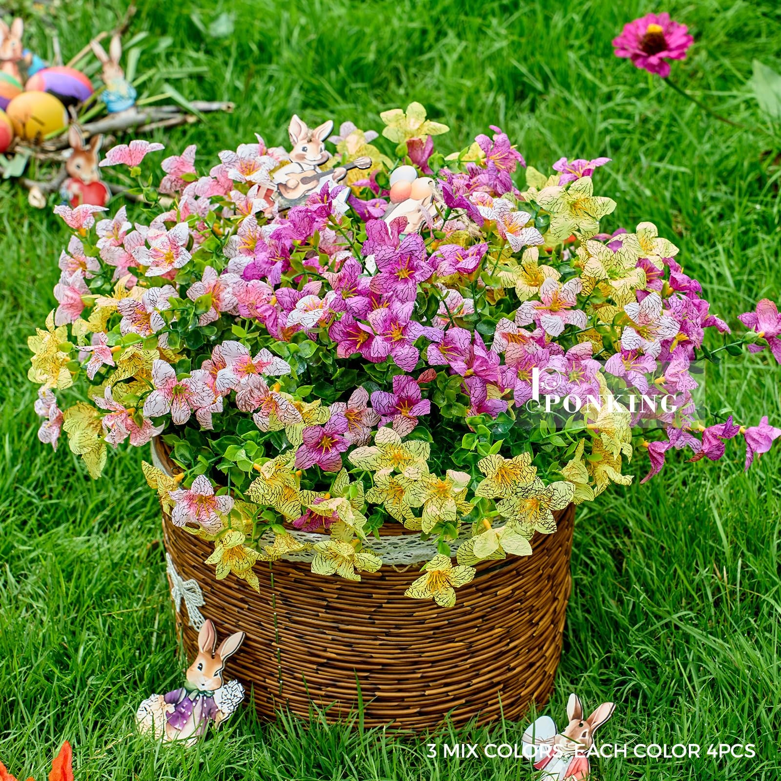 Artificial Flowers for Outdoors Patio Decoration 12 Bundles Fake Flower Lily …