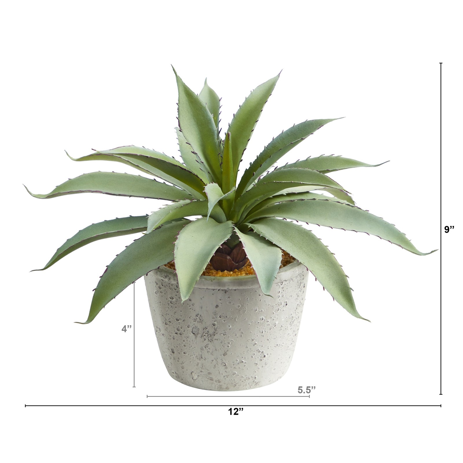 9 Inch Aloe Succulent Artificial Plant Lifelike Variegated Leaves Decor