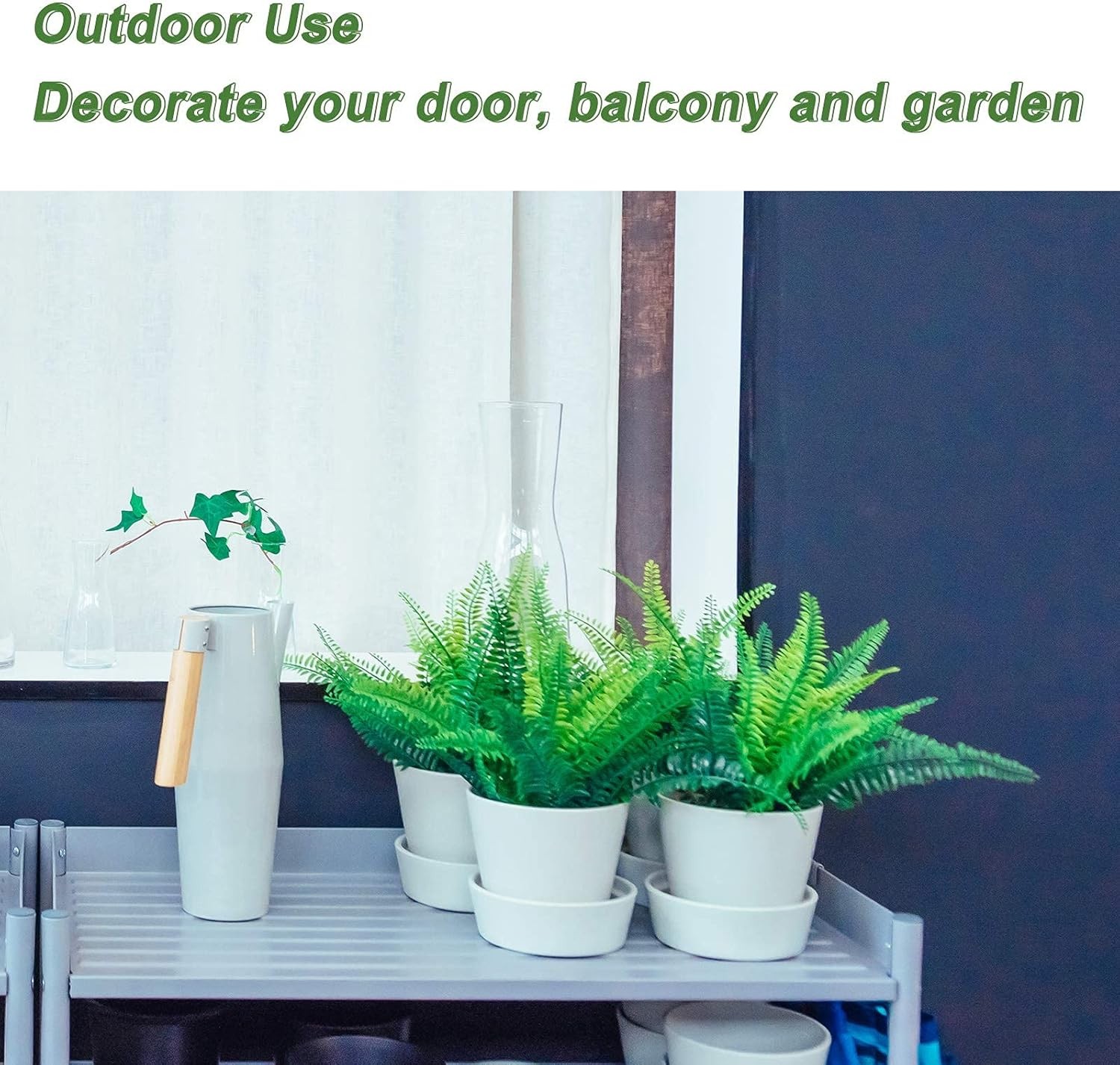 8 Pcs Fake Fern Outdoors – Ferns Artificial Plants for Outdoor Ferns Lifelike Bo