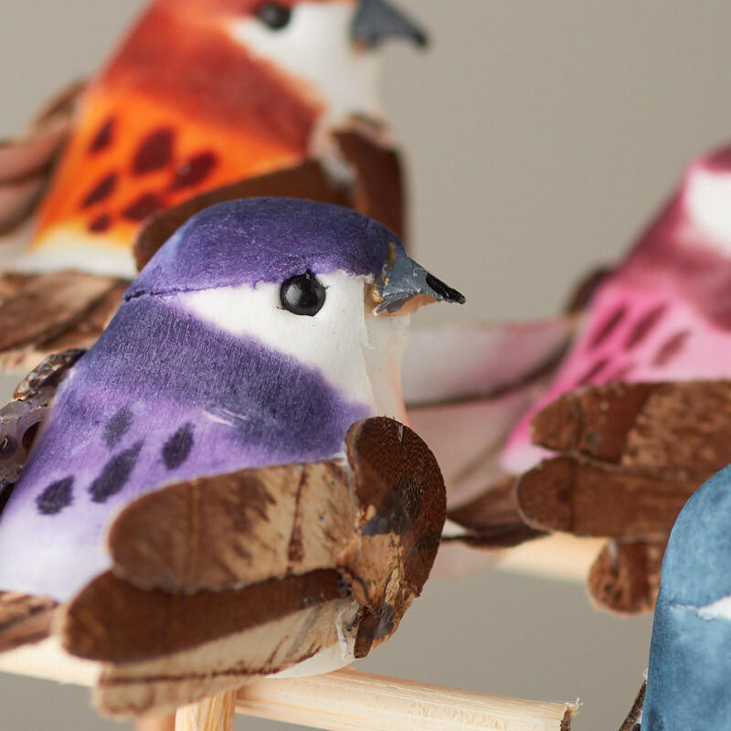 Package of 12 Assorted Color Artificial Mushroom Finch Bird 6″ Picks