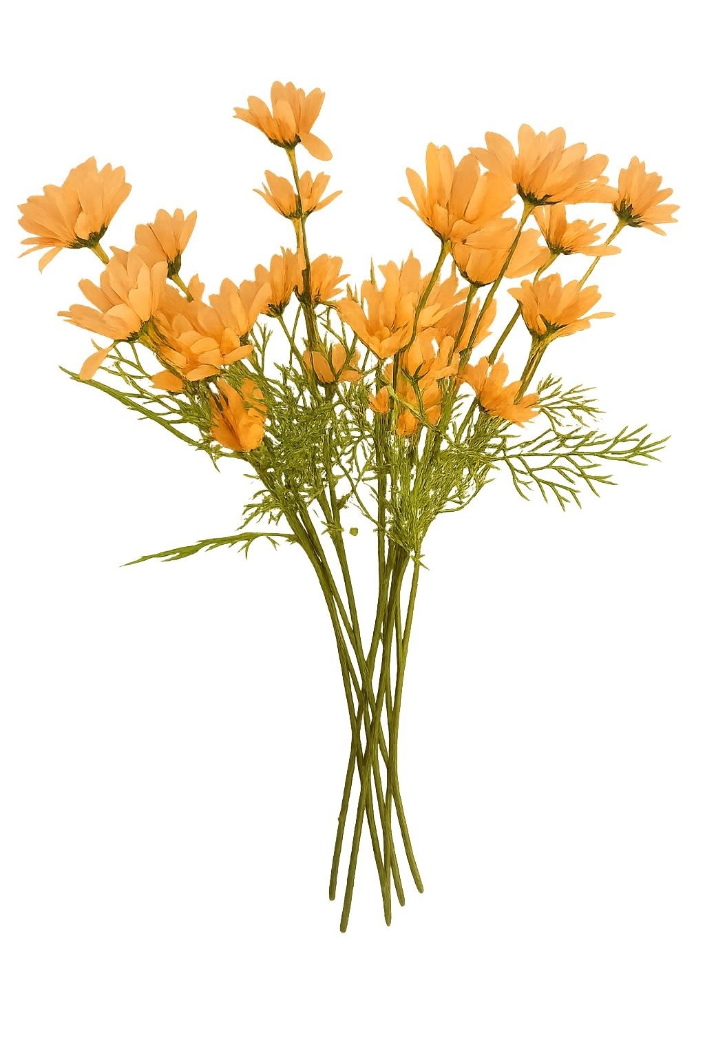 Peach Apricot Faux Daisy Stem 20 Inch Artificial Wildflower Set of 6 Farmhouse F