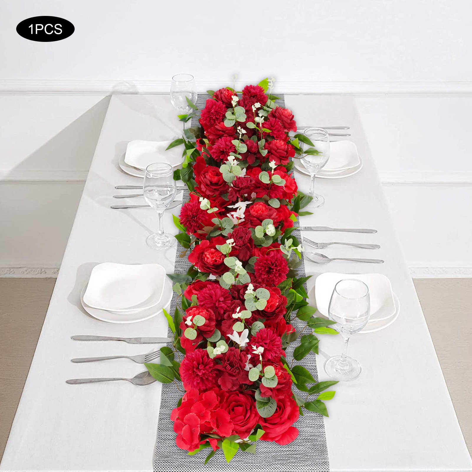 Artificial Flower Artificial Polyester Fibre Flowers Row 100*30cm for Home Decor