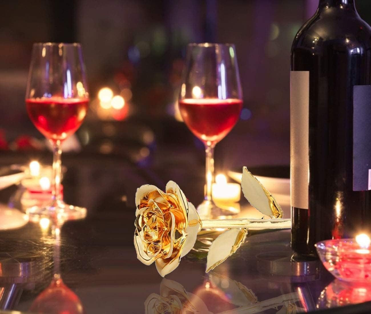 24K Gold Rose for Her, Eternal Love Real Golden Plated Preserved Eternal Rose Fl