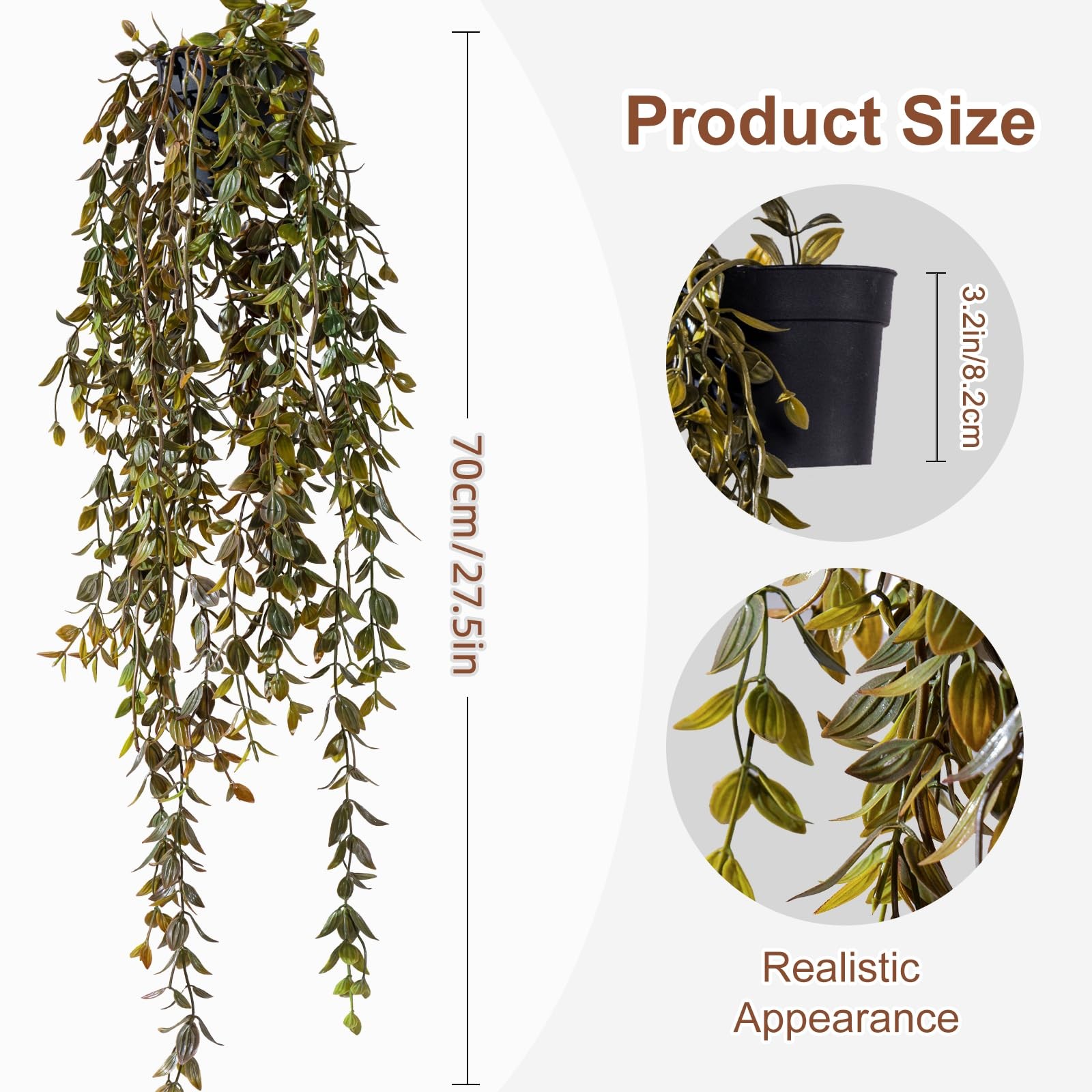 Artificial Hanging Plant 2 Pcs Faux Plant Ivy Vine Faux Eucalyptus Vines Fake…