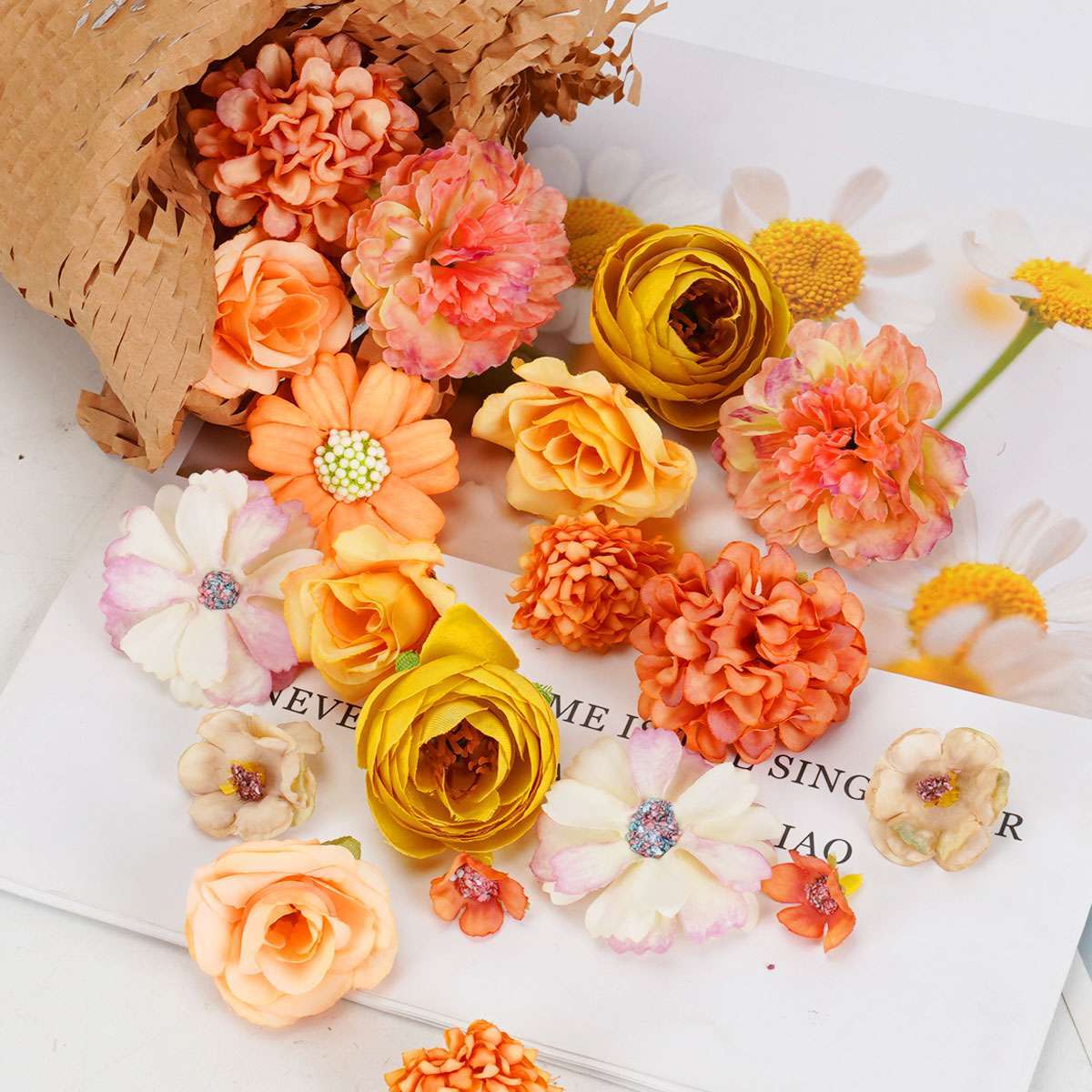 20Pack Silk Artificial Fake Rose Flower Heads Bulk Craft Wedding Party Decor US