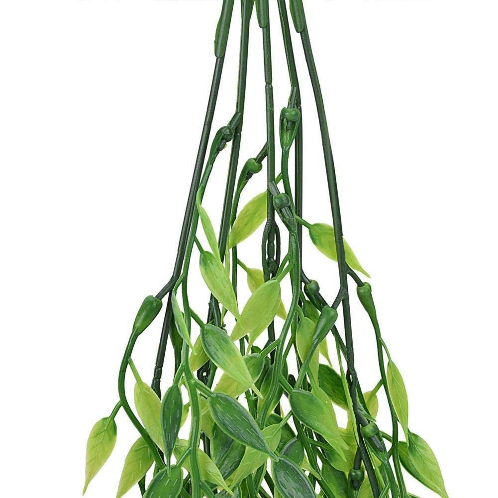 Artificial Weeping Willow, Plastic Plants Greenery Leaves Fake Hanging Vine F…