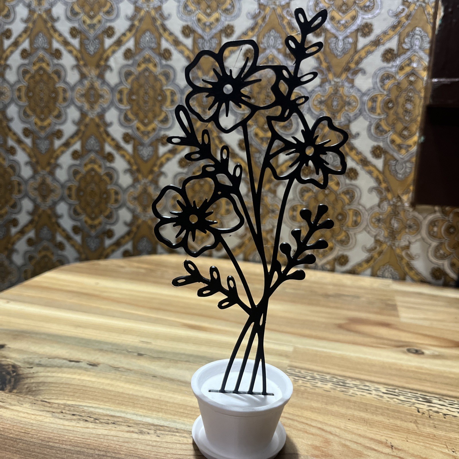 3D Printed Flower Black And White Wildflowers Decor
