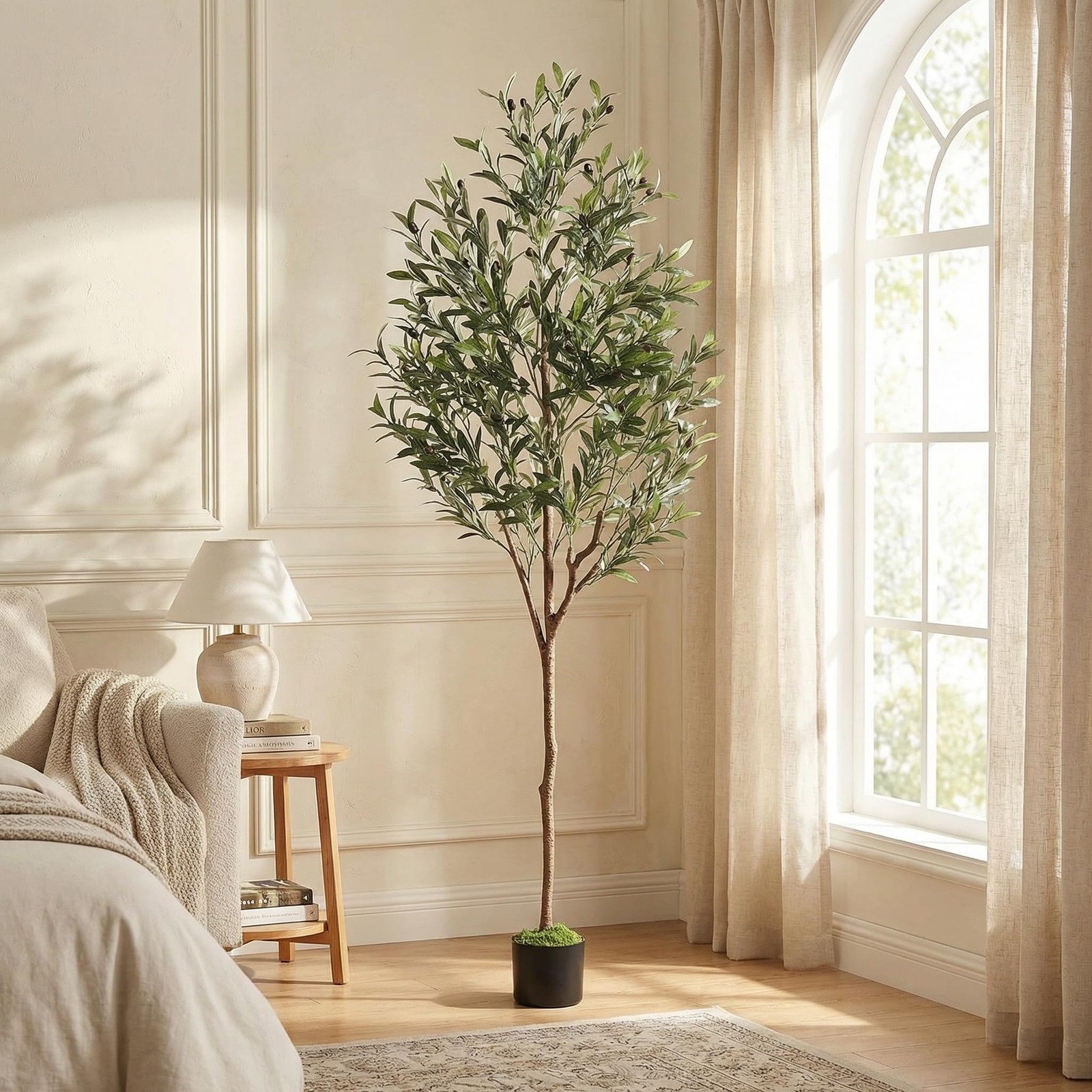 Alupssuc Olive Trees Artificial Indoor, 6FT Tall Faux Tree 6ft, Green