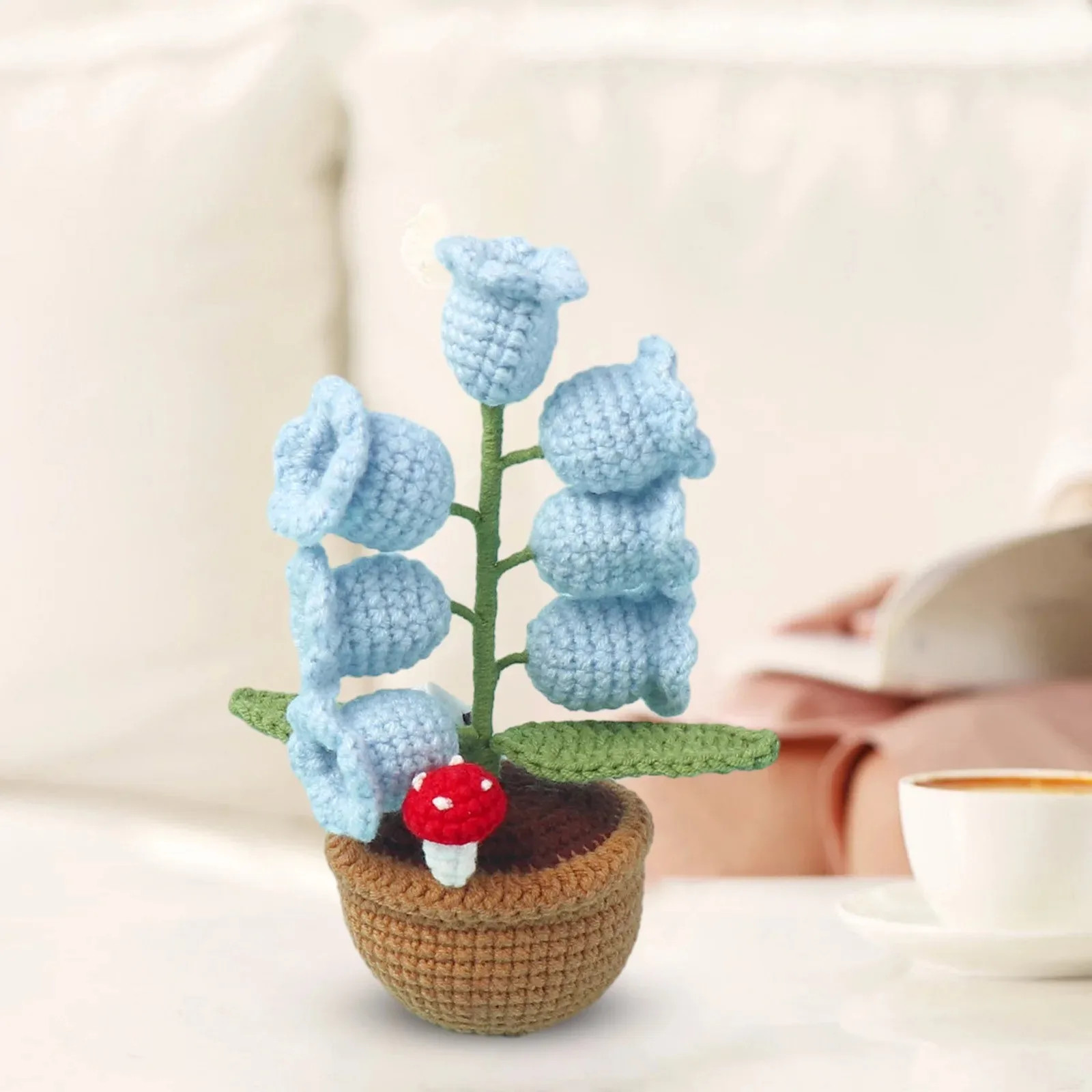 LED Crochet Lily of the Valley Flower Pot Mother’s Day Gift