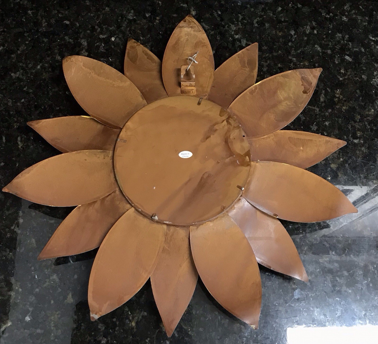 Sunflower Metal Garden Decor Outdoor Indoor Wall Art Bell Center 13.5″ Rare