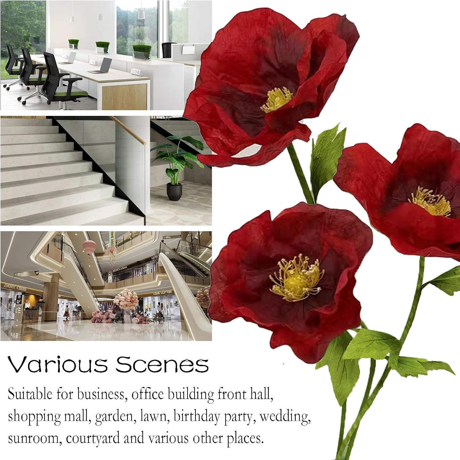 Giant 3D Artificial Flower Set – Waterproof Decor for Home, Garden & Events