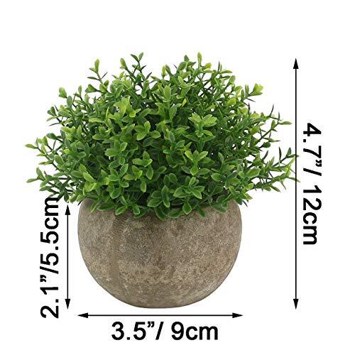 Mini Plastic Artificial Plants Grass in Pot/Small Artificial Faux Green Leaf