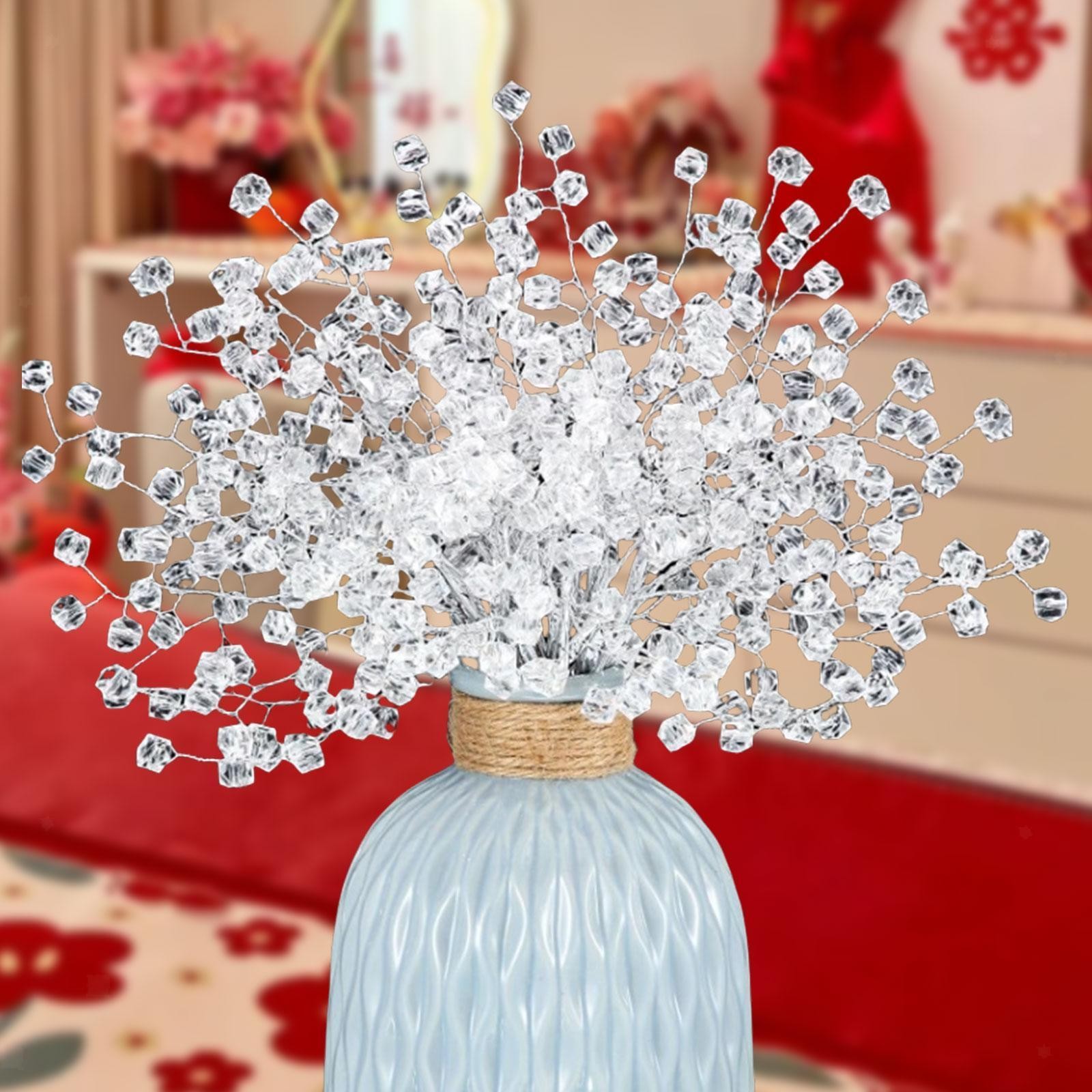 Artificial Bouquet 50 Stem Acrylic Beaded Branches for Ornament Floral