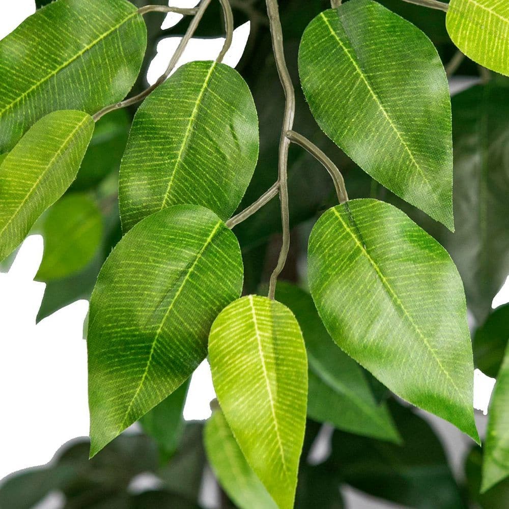 Artificial Plant 6-Foot Ficus Tree in Woven Natural Basket Home or Office Decor