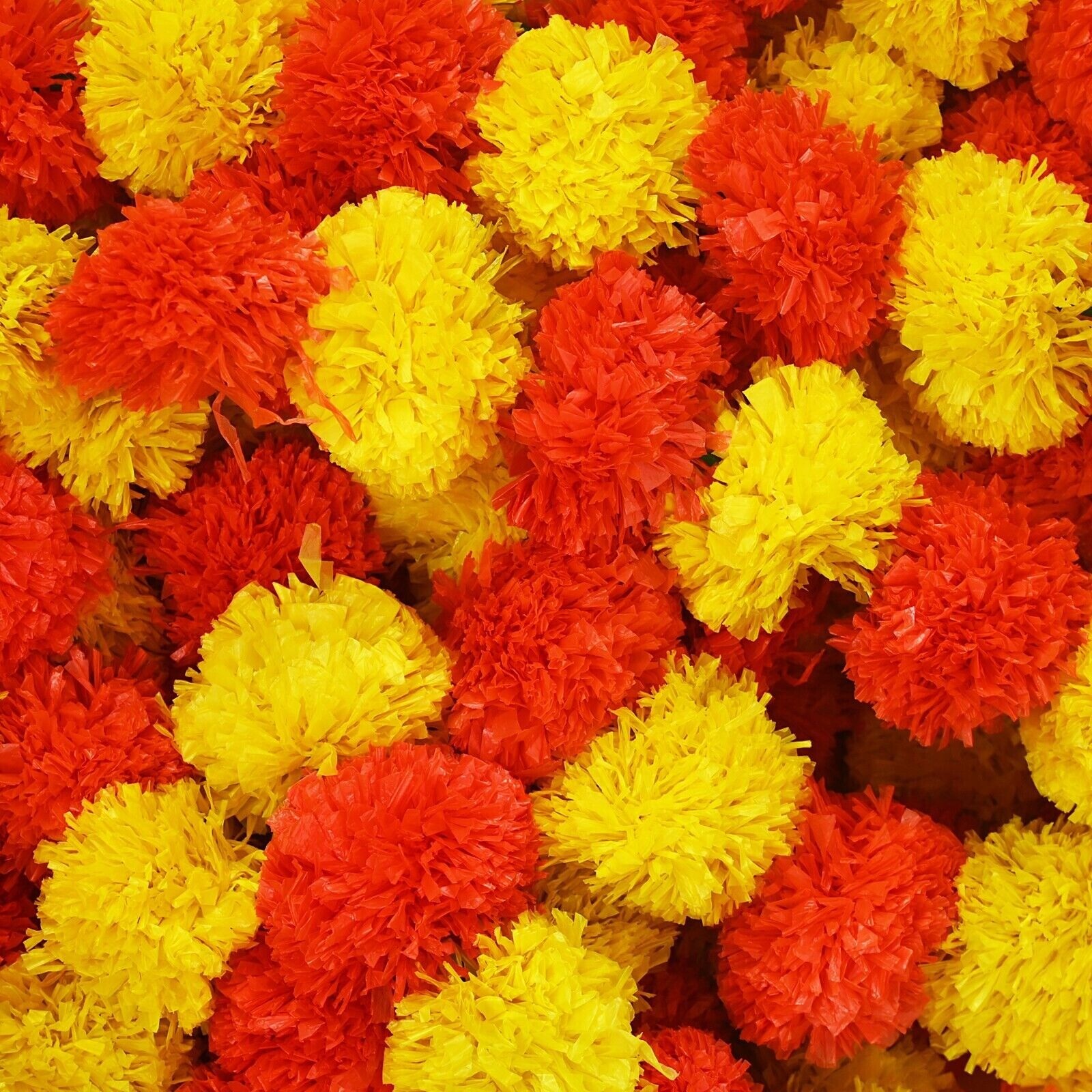 Wholesale Indian Mix Color Marigold Flower Mehndi Decoration Artificial Garlands