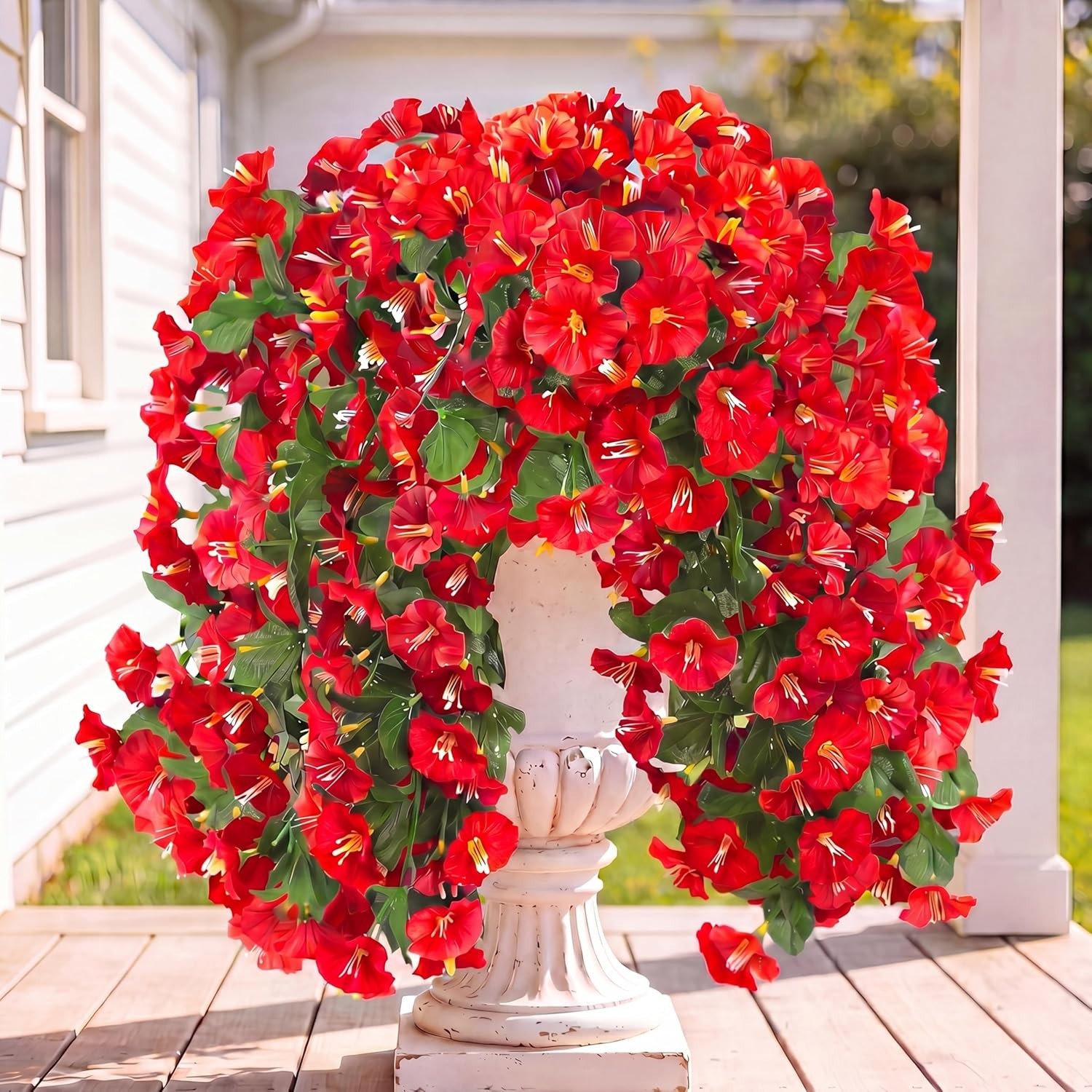 UV Resistant Realistic Hanging Flowers – 2PCS Silk Vines for Patios & Balconies