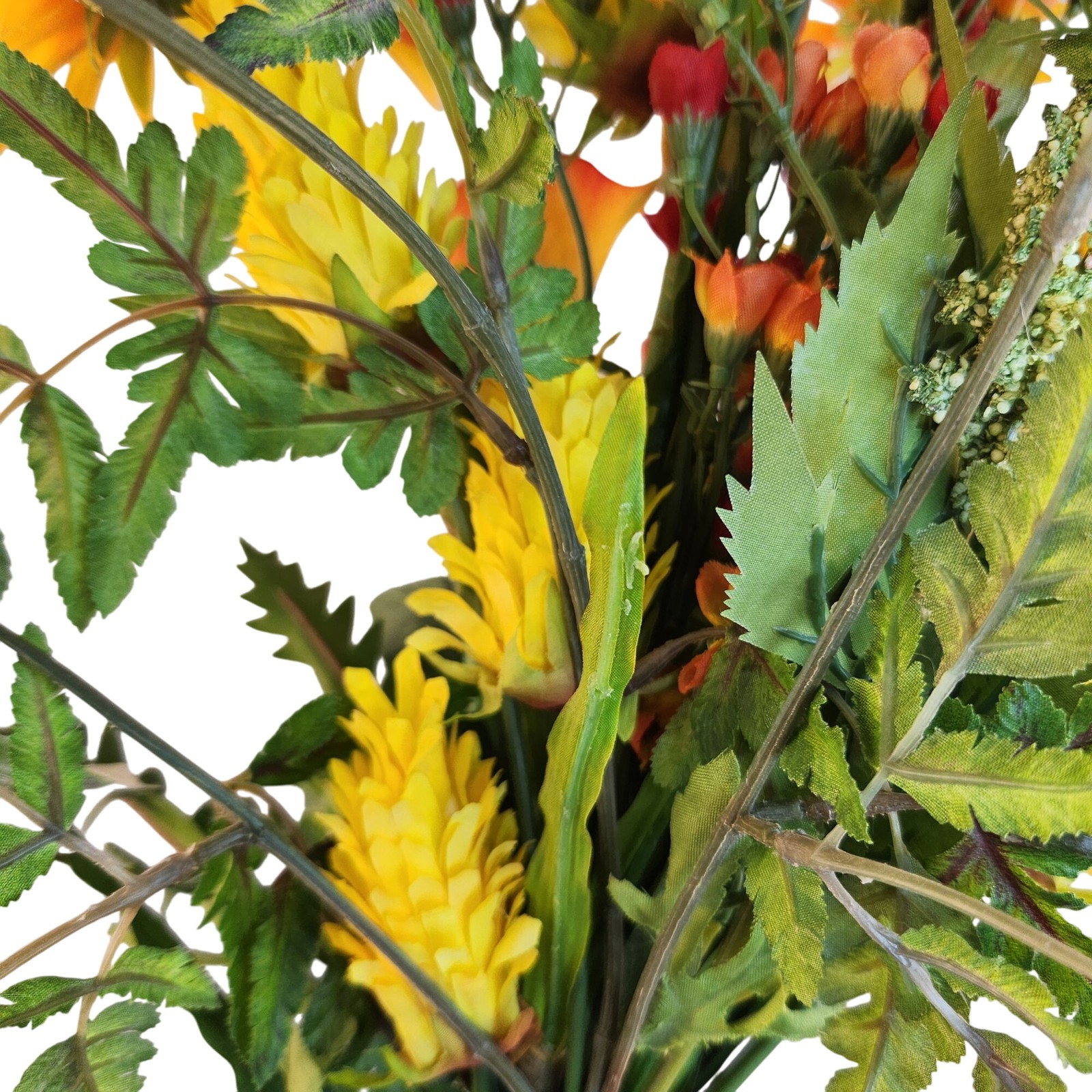 Artificial Flower Bouquet With Orange Calla Lilies, Yellow Cone Flowers Wild Mi