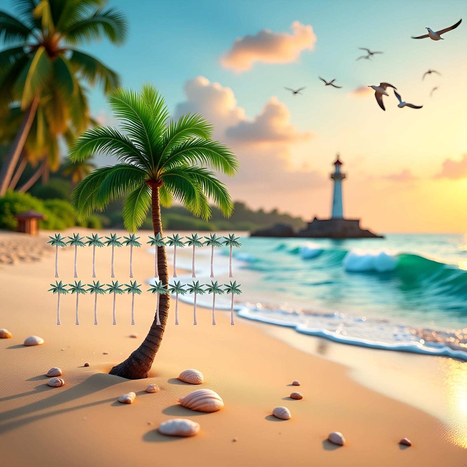 20Pcs Plastic Fake Mini Coconut Palm Tree for Crafts, Artificial Miniature Pl…