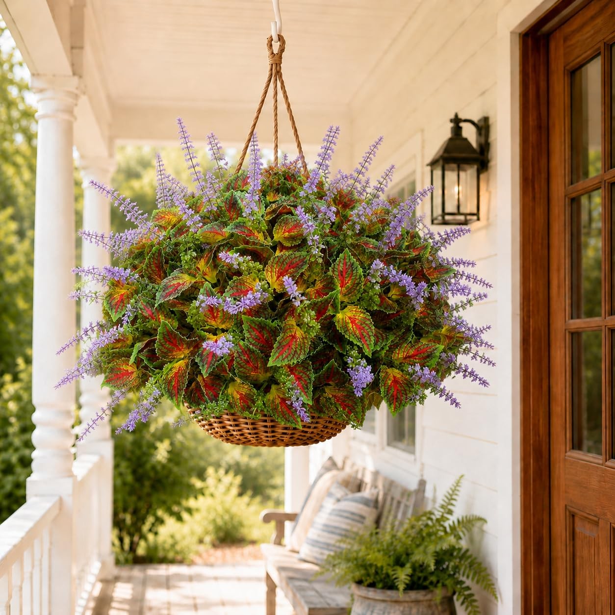 Artificial Coleus Flowers for Outdoor Planters, Realistic Faux Coleus Plant w…