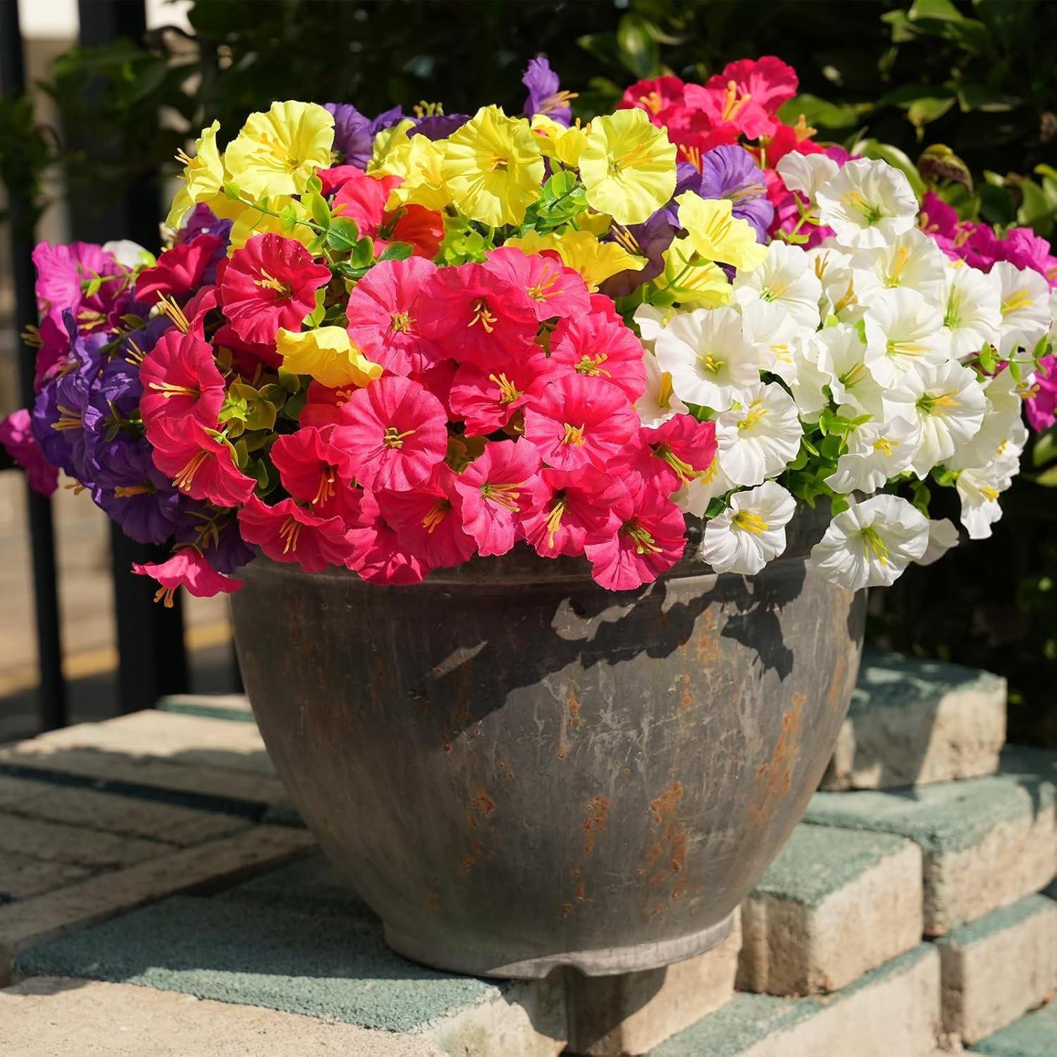 16× Artificial Flowers Realistic Fake Silk Morning Glory Outdoor UV Resistant US