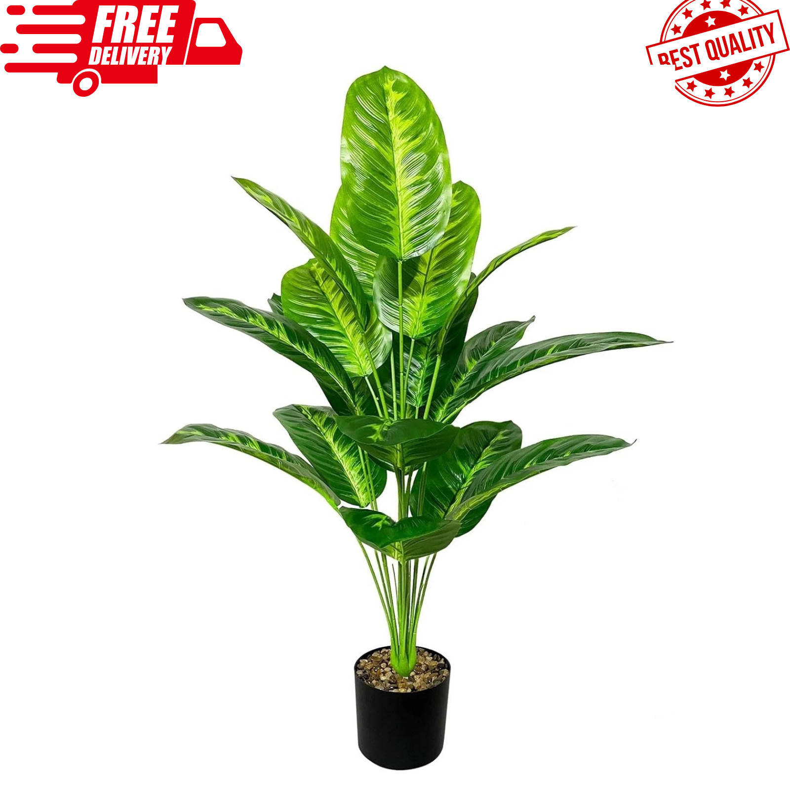 Rozwkeo Artificial Plants in Pots Large Fake Tree Floor Faux Tropical Plants …