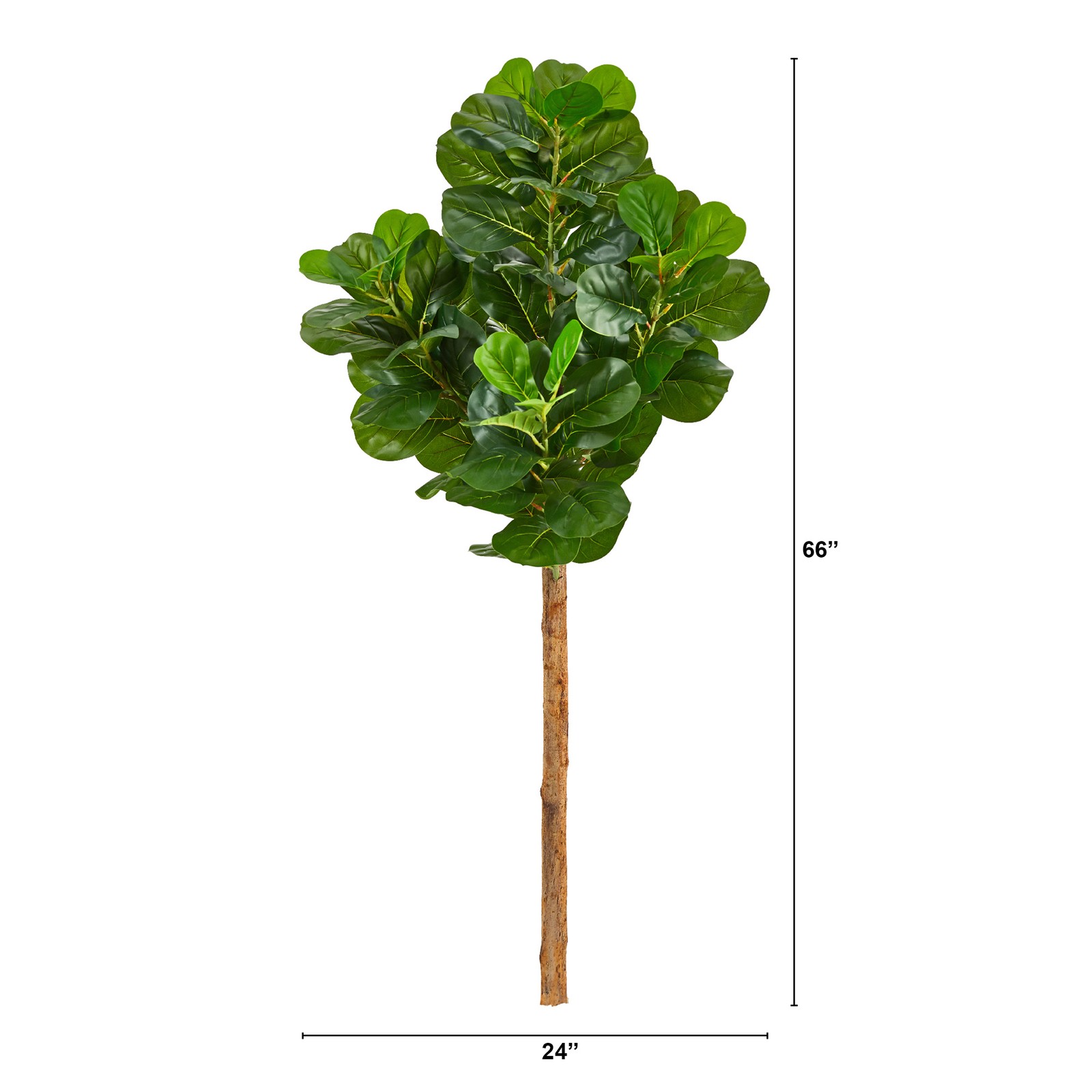 Nearly Natural 5.5ft Artificial Fiddle Leaf Tree (No Pot) in Green
