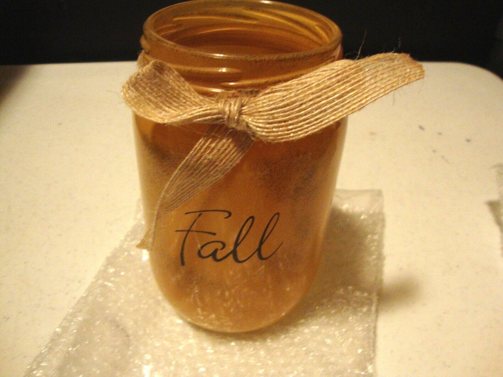 3 Fall glass Mason Jars -SALE