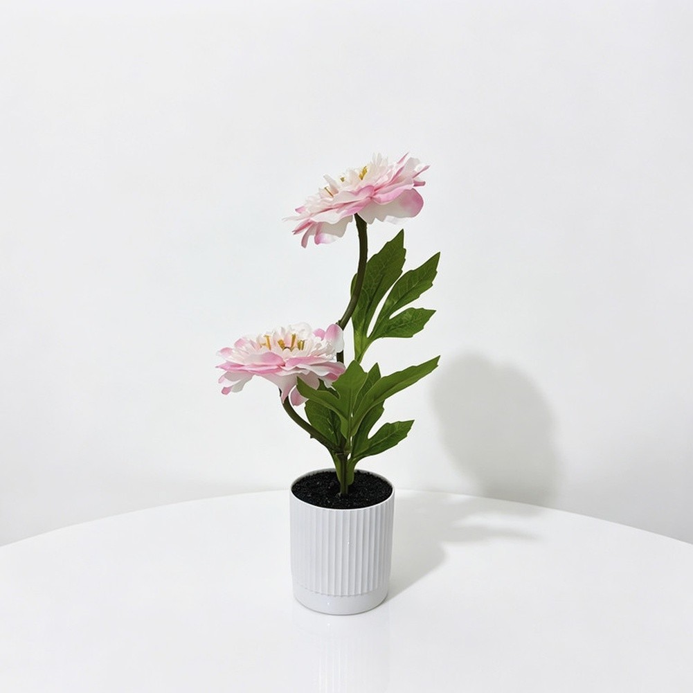 Fake Peony Bonsai Silk Plastic Flower Plant for Living Room Decor 27cm