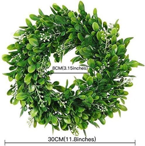 Realistic 11-Inch Artificial Wreath Set with White Flowers – 2 for All Seasons