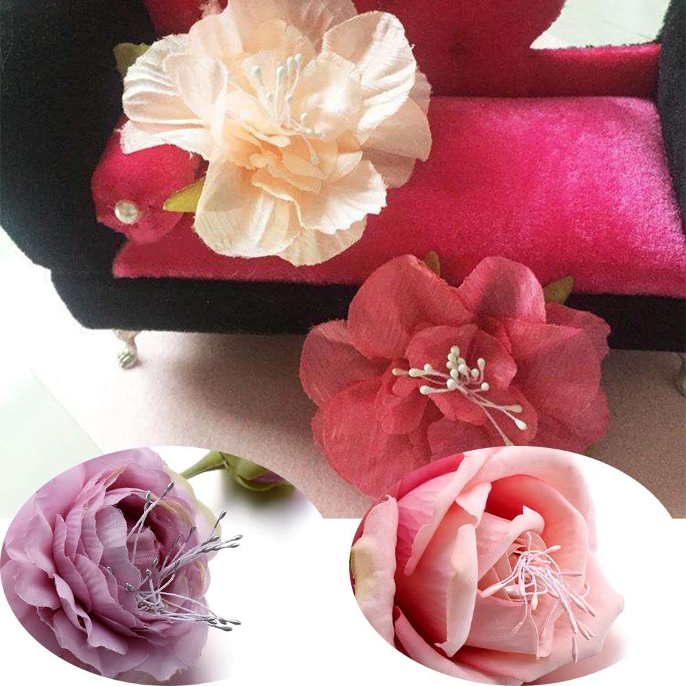 3200PCS Artificial Matte Flower Stamen, 8 Colors Mini Flower Double Heads Pis…