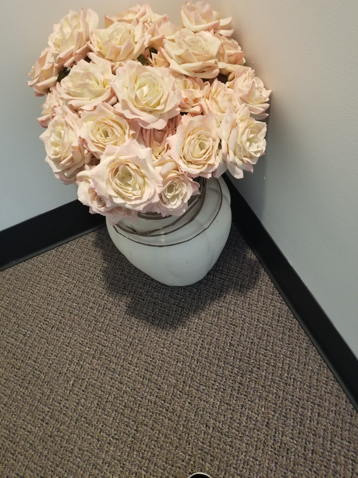 ROSE ARTIFICIAL PINK & WHITE FLOWER, 22″ TALL, CUT AT BOTTOM STEM ((ONE))