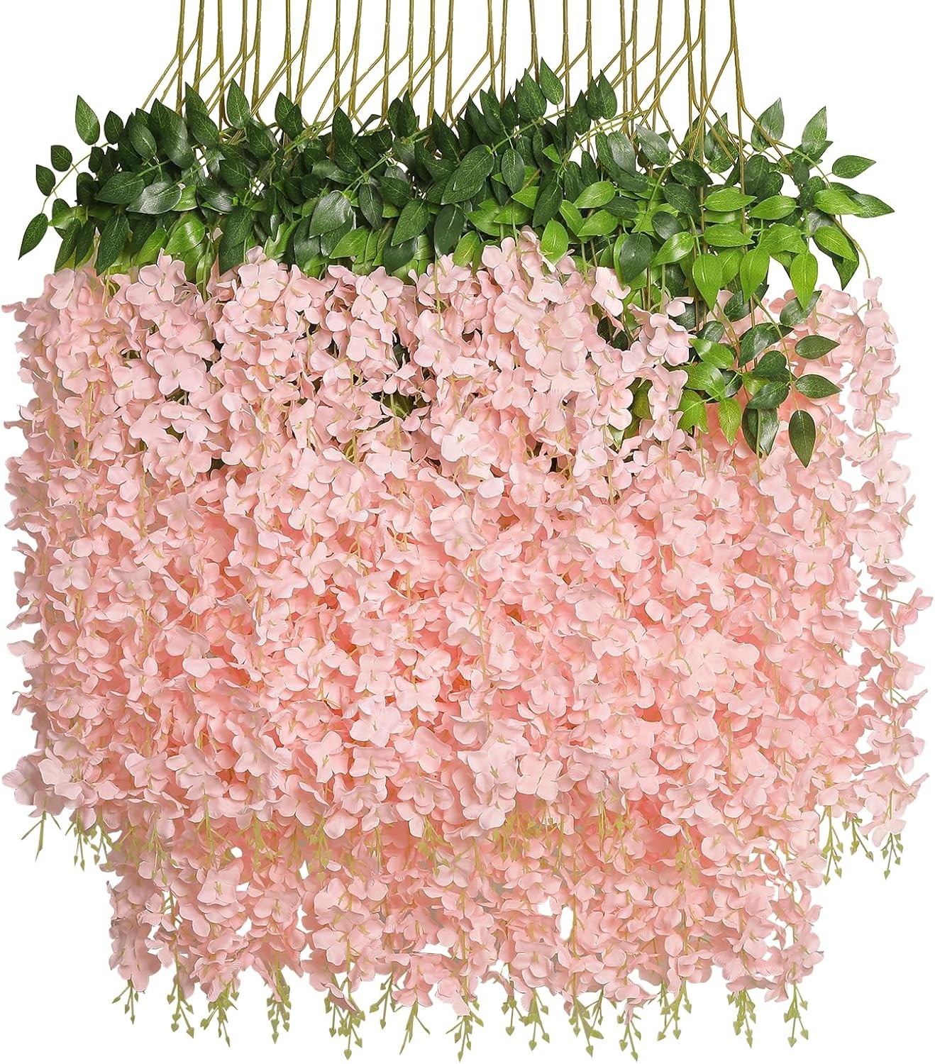 Wisteria Hanging Flowers 24 Pack Artificial Garland Silk Vines