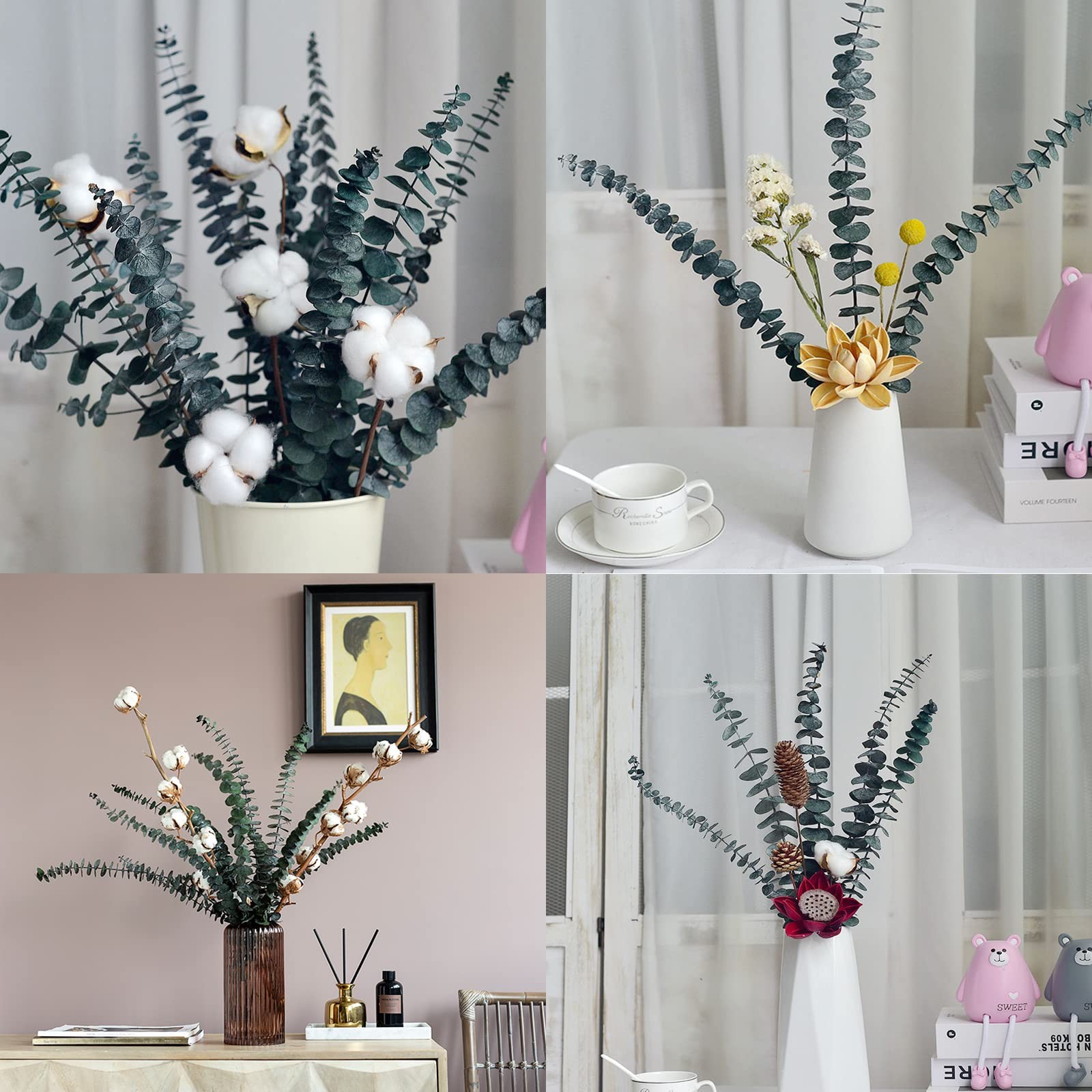 Eucalyptus for Shower 10 Pcs Hanging Dried Eucalyptu Stems 17″ Real Eucalyptus