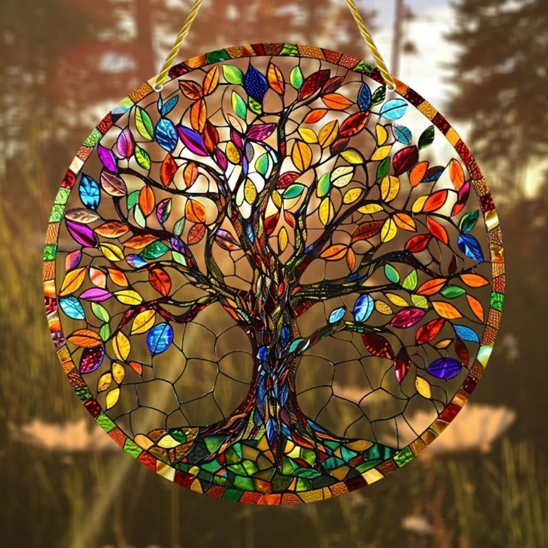 Multicolored Tree Wall Hanging Decoration Shatterproof Acrylic Ornament